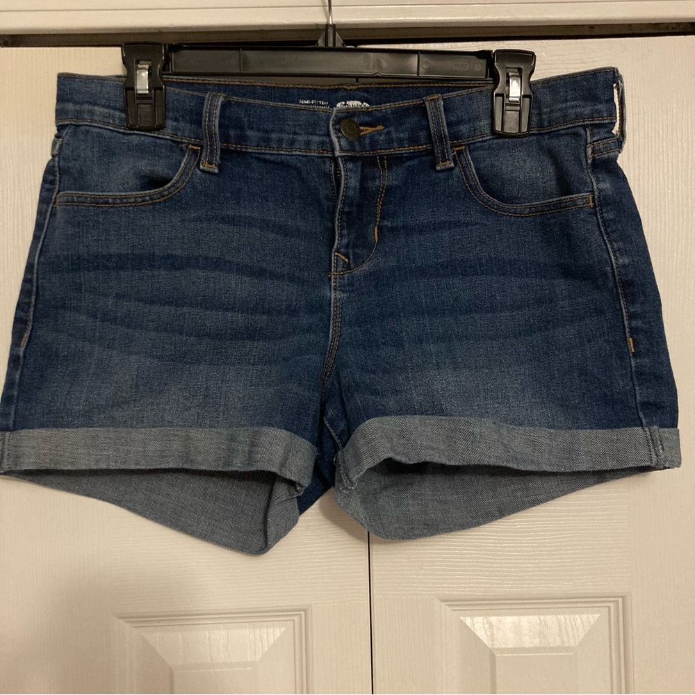 Old Navy Semi Fitted Stretch Denim Blue Jean Shorts Size 6